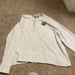 White harley davidson oversized long sleeve sweatshirt